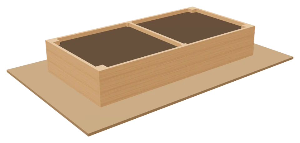 3D framing model of a raised bed, drawn by Build to Size